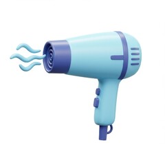 3d hair dryer icon isolated on white background