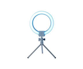 Illuminating Creations, A Sleek Modern LED Ring Light with a Sturdy Tripod for Professional Lighting Setups