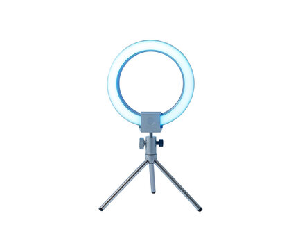 Illuminating Creations, A Sleek Modern LED Ring Light with a Sturdy Tripod for Professional Lighting Setups