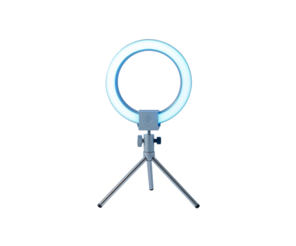 Illuminating Creations, A Sleek Modern LED Ring Light with a Sturdy Tripod for Professional Lighting Setups