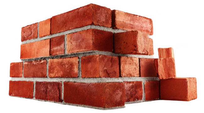 Brick wall corner section