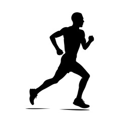 Marathon runner and triathlon runner icon on transparent background representing endurance sports competition and athletic achievement
