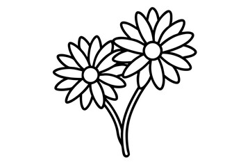 Daisies vector silhouette illustration isolated on white background