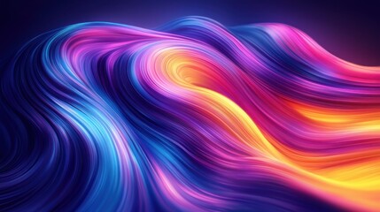 Fototapeta premium Abstract swirling vibrant colors. Dynamic flowing lines in bright, fluorescent hues, creating a sense of movement