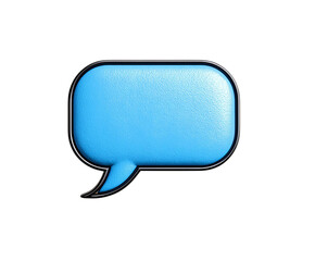 Naklejka premium transparent chat bubble, A textured blue speech bubble icon with a sleek design, perfect for representing communication.
