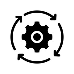 work process glyph icon