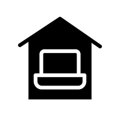 work from home glyph icon