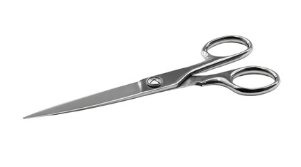 Obraz premium Metallic scissors, angled view