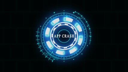 Animation of circular computer problem processing digital icons on interface screen with black background. Futuristic computer problem solving interface. 4K animation - Powered by Adobe