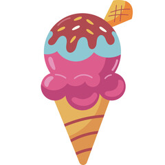 Colorful Ice Cream Vector Illustration 