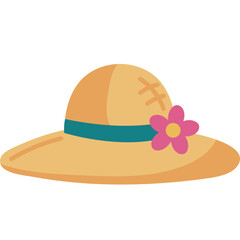 Elegant Woman Wearing Summer Sun Hat

