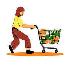 woman with shopping cart