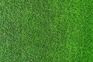 Overhead view of green artificial turf