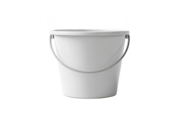 White plastic bucket with lid and handles (21)