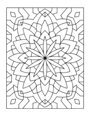 Mandala Coloring Pages For Adults, Black & White, Line Art, Illustration, Vector Art, Coloring Pages, Coloring Book