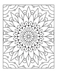 Mandala Coloring Pages For Adults, Black & White, Line Art, Illustration, Vector Art, Coloring Pages, Coloring Book