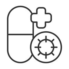 Antibiotic Icon Outline Style. Vector Illustration Design