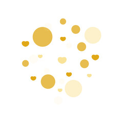 Golden bokeh confetti cluster with sparkles, ideal for festive decorations and invitations.