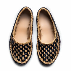 Lady weave flat shoes, isolated on a clean white background