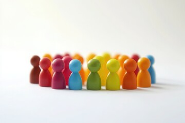 Colorful Game Pieces Arranged in a Circle on a White Background