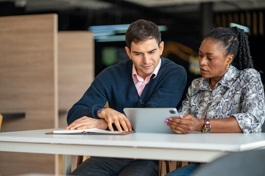 College professor are discussing over curriculum and educational related in the university campus for post graduation business study for educator and community concept