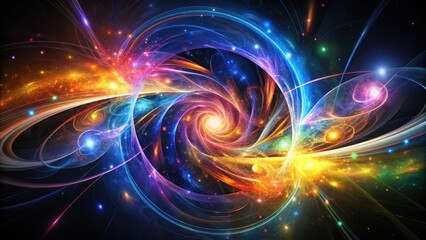 Abstract Cosmic Swirl A Symphony of Light and Energy in a Vibrant Nebula