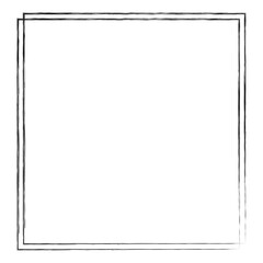 Obraz premium Grunge vector ink hand painted brush stroke frame. Monochrome grunge background. Retro vintage style background. Abstract texture background. Rectangle, square frame isolated on white&nbsp;background. 