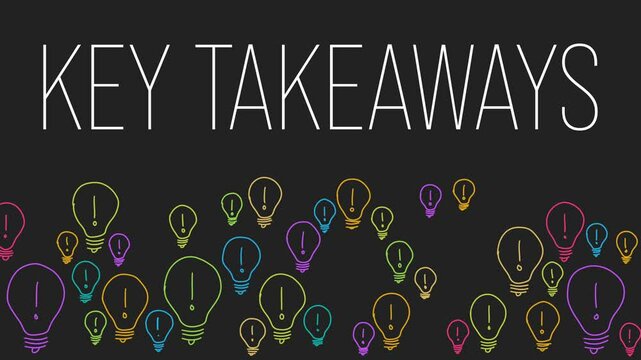 Key Takeaways Bulb Colorful Sketch Blink Dark Bottom Texture 