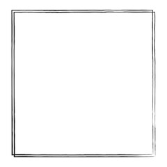 Grunge vector ink hand painted brush stroke frame. Monochrome grunge background. Retro vintage style background. Abstract texture background. Rectangle, square frame isolated on white&nbsp;background. 