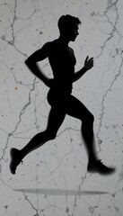 Confident jogger silhouette in classic athletic rhythm