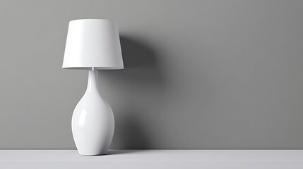 White lamp on a gray wall