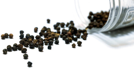 Black pepper isolated on a white background