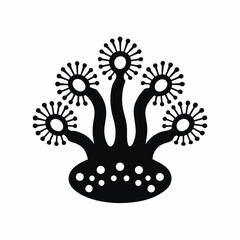 sea Anemone icon vector silhouette illustration isolated on white background