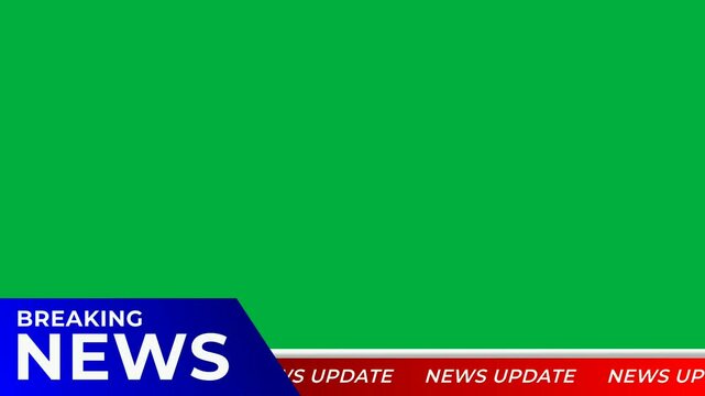 Update Breaking News frame Update News 4K with Green Screen Background	