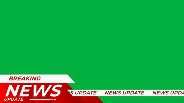 Breaking News frame Update News 4K with Green Screen Background running text