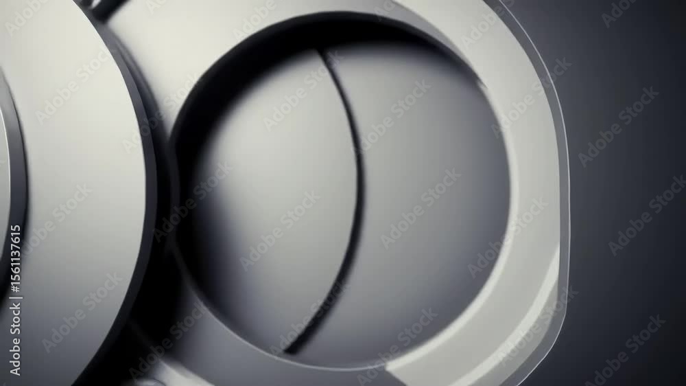 Poster abstract grey circles overlap; dark background; design element