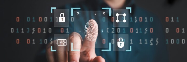 Fingerprints interacting with digital interface.