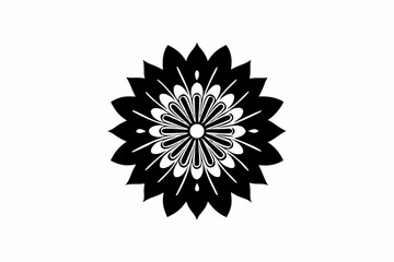 Violet Flower vector silhouette illustration isolated on white background