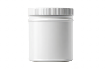 White plastic jar with lid (8)