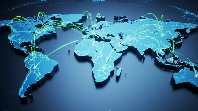 Global Network Connections Data Flow Map