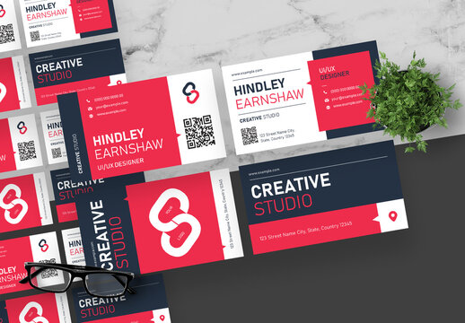 Red And Blue Business Card
