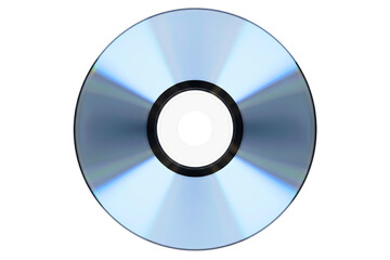 Blank recordable compact disc with a shiny surface isolated on a transparent background