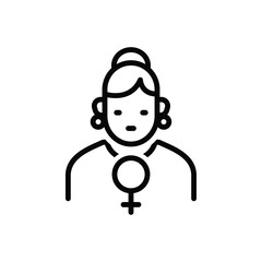 Black line icon for female