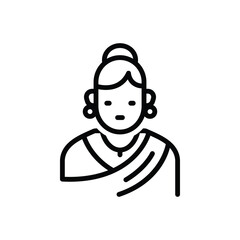 Black line icon for women
