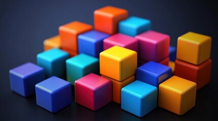 Obraz premium Colorful Blocks Create a Stunning Structure.