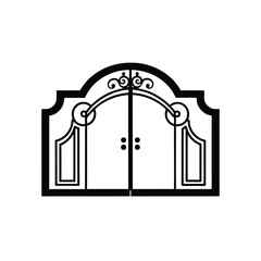 Elegant Ornate Double Gate Design Vector Illustration
