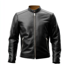 Stylish Black Leather Jacket with Classic Design for Men and Women