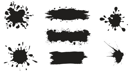 Black ink blot design, black ink blots with various different shapes