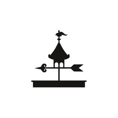 Vintage Weather Vane Illustration Classic Arrow Design, Black Silhouette, EPS Vector Graphic