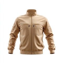 Naklejka premium Stylish Tan Jacket for Modern Casual Outfit in Urban Setting